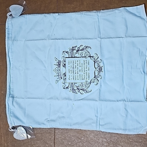 EW VINTAGE Juicy Couture Baby Blue Drawstring Dust Bags with Leather Hearts - Picture 1 of 6